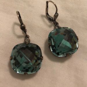 Catherine Popesco Large Blue Crystal Earrings